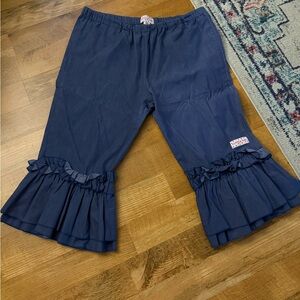 Elegant Navy Ruffle Capris for Women